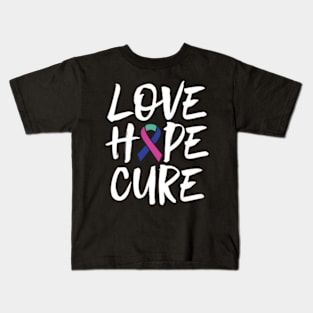 Thyroid Cancer Awareness Ribbon Support Kids T-Shirt